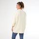Heavenly-Luxe Short Sleeve Funnel Neck with Button Detail - Winter White
