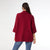 Heavenly-Luxe Short Sleeve Funnel Neck with Button Detail - Redwood