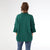 Heavenly-Luxe Short Sleeve Funnel Neck with Button Detail - Forest Green