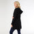 Heavenly-Luxe Zip Front Hooded Cardigan with Pockets - Black