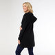 Heavenly-Luxe Zip Front Hooded Cardigan with Pockets - Black