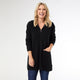 Heavenly-Luxe Zip Front Hooded Cardigan with Pockets - Black