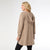 Heavenly-Luxe Zip Front Hooded Cardigan with Pockets - Beige Heather