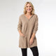 Heavenly-Luxe Zip Front Hooded Cardigan with Pockets - Beige Heather