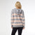 Heavenly-Luxe Stripe Pullover with Hood - Light Heather Grey/Dusty Rose