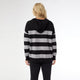 Heavenly-Luxe Stripe Pullover with Hood - Black/Light Heather Grey