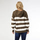 Heavenly-Luxe Stripe Pullover with Hood - Olive/Cream