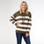 Heavenly-Luxe Stripe Pullover with Hood - Olive/Cream