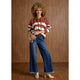 Heavenly-Luxe Stripe Pullover with Hood - Nutmeg/Cream