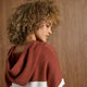 Heavenly-Luxe Stripe Pullover with Hood - Nutmeg/Cream