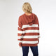 Heavenly-Luxe Stripe Pullover with Hood - Nutmeg/Cream