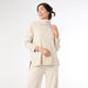 Heavenly-Luxe Cowl Neck with Rib Trim Detail - Oatmeal