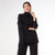 Heavenly-Luxe Cowl Neck with Rib Trim Detail - Black