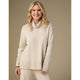 Heavenly-Luxe Cowl Neck with Rib Trim Detail - Mid Heather Grey