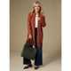 Heavenly-Luxe Mid Length Cardigan with Fringe - Chocolate