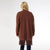 Heavenly-Luxe Mid Length Cardigan with Fringe - Chocolate
