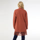 Heavenly-Luxe Mid Length Cardigan with Fringe - Nutmeg