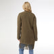 Heavenly-Luxe Mid Length Cardigan with Fringe - Olive