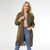 Heavenly-Luxe Mid Length Cardigan with Fringe - Olive