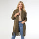 Heavenly-Luxe Mid Length Cardigan with Fringe - Olive