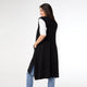 Heavenly-Luxe Contrast Rib Vest with Pockets - Black