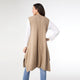Heavenly-Luxe Contrast Rib Vest with Pockets - Beige Heather