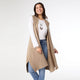 Heavenly-Luxe Contrast Rib Vest with Pockets - Beige Heather