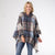 Copacabana Hooded Poncho - Sky Blue/Black/Natural