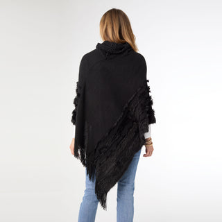 Stephany Turtleneck Poncho - Black