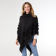 Stephany Turtleneck Poncho - Black