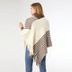 Petra Asymmetrical Poncho - Cream/Brown