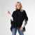 Hayes Cable Knit Poncho - Black