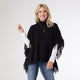 Hayes Cable Knit Poncho - Black