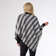 Keyla Brushed Poncho - Black/White