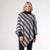 Keyla Brushed Poncho - Black/White