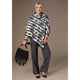 Esker Split Mock Poncho - Light Grey/Black