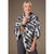 Esker Split Mock Poncho - Light Grey/Black