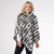 Esker Split Mock Poncho - Light Grey/Black