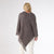 Annie Poncho With Fringe - Grey