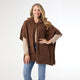 Whitman Hooded Poncho With Pockets - Chocolate