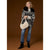 Dover Wrap With Faux Fur Collar - Black Plaid
