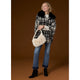 Dover Wrap With Faux Fur Collar - Black Plaid