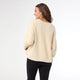 Relaxed Ciana Pullover Sweater with Lattice Back - Cream