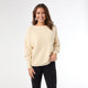Relaxed Ciana Pullover Sweater with Lattice Back - Cream