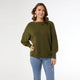 Relaxed Ciana Pullover Sweater with Lattice Back - Army Green