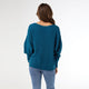 Relaxed Ciana Pullover Sweater with Lattice Back - Oceanside