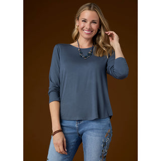 Erin Long Sleeve Tee - Ocean Denim