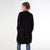 Ciana Lattice Back Cardigan with Pockets - Black