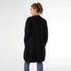 Ciana Lattice Back Cardigan with Pockets - Black