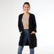 Ciana Lattice Back Cardigan with Pockets - Black